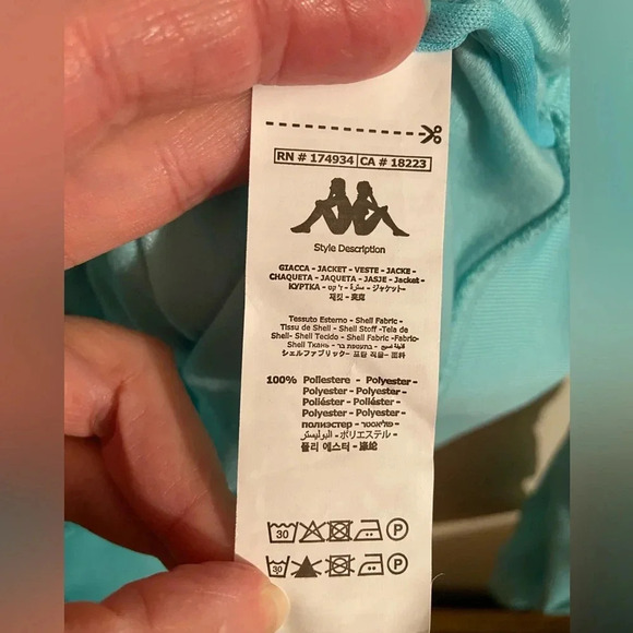 Kappa Women's 222 Banda Faratsiho Track Jacket Pool Blue Sz S - Picture 9 of 12